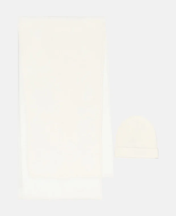 Kaschmir-Set aus Mütze und Schal