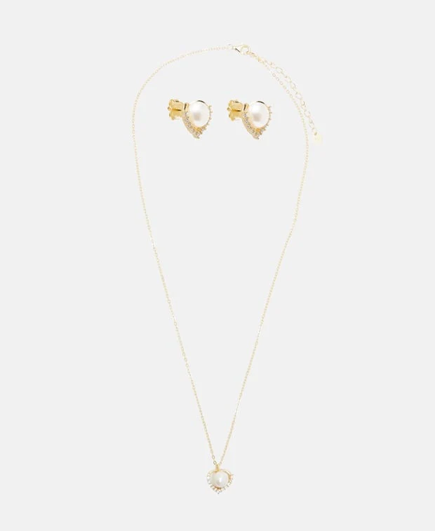 Set aus Halskette und Ohrstecker
