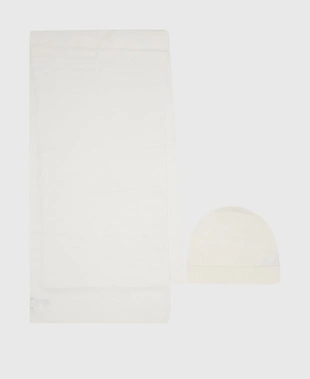 Kaschmir-Set aus Mütze und Schal